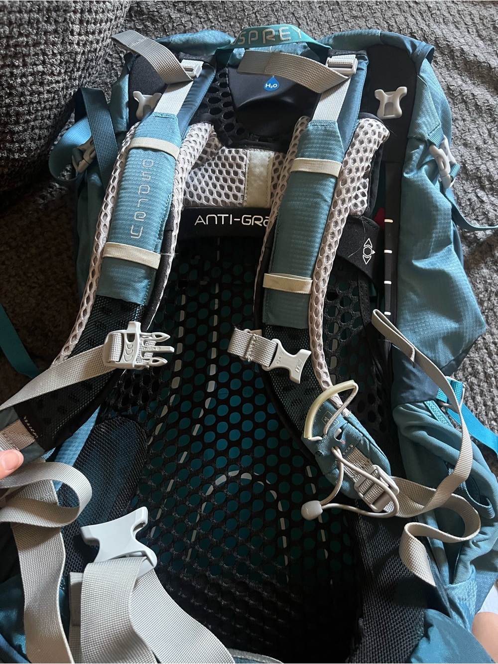 OSPREY AURA AG 50L Challenger Blue Anti-Gravity Backpack Hiking Outdoors 16-19in - Picture 6 of 14